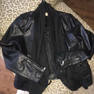Black leather jacket